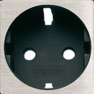 Fede Накладка розетки 2К+З для мех-зма FD16823, Nickel Satin/черн. Новая