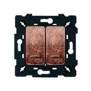 Fede Перекрестный выключатель 2-клавишный, с подсветкой, rustic copper