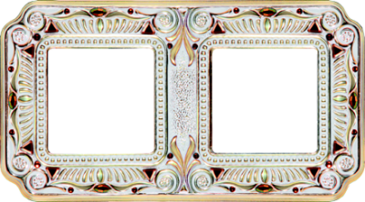 Firenze Crystal De Luxe Рамка 2-ная, Gold White Patina