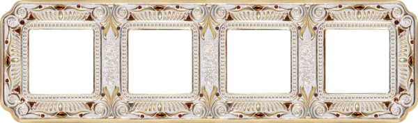Firenze Crystal De Luxe Рамка 4-ная, Gold White Patina