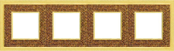 Crystal De Luxe Art  Рамка 4-ная, Real Gold