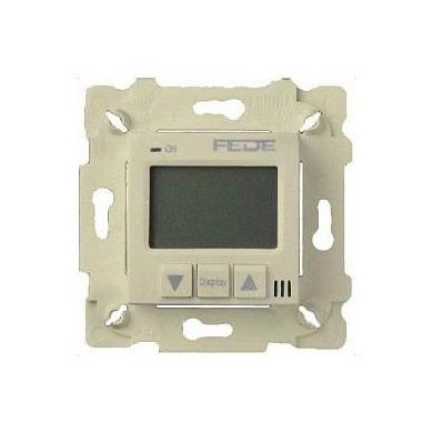 Fede Термостат для теплых полов, цифровой, 16A, с LED дисплеем,  с датчиком 2.5 м, бежевый