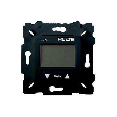 Fede Термостат для теплых полов, цифровой, 16A, с LED дисплеем,  с датчиком 2.5 м, черный