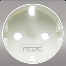 Fede Накладка розетки 2К+З для мех-зма FD16823, Bright Chrome/бел. Новая