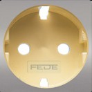 Fede Накладка розетки 2К+З для мех-зма FD16823, Bright Chrome/беж. Новая